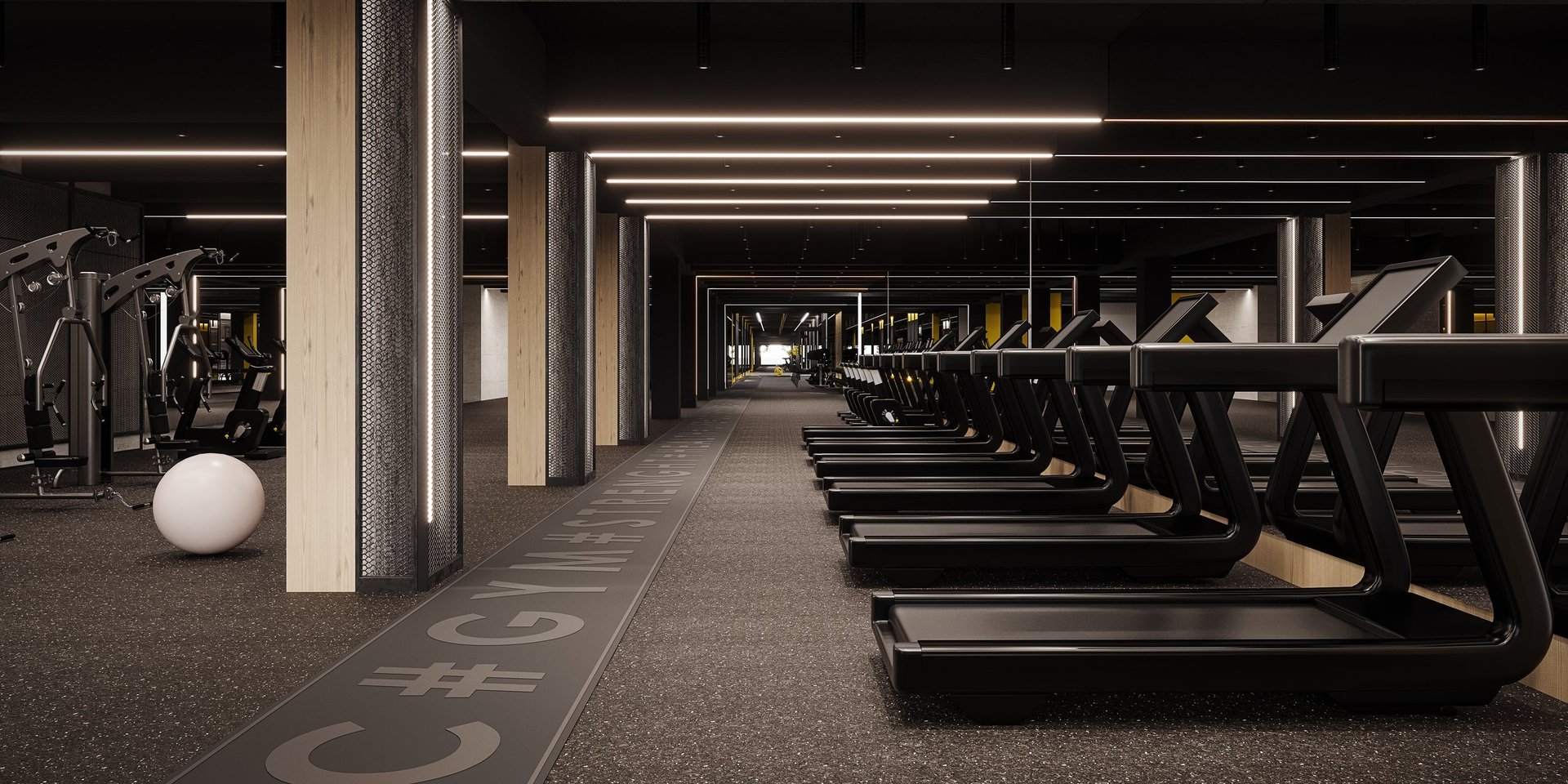 Gimnasio industrial moderno