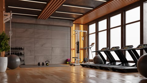 Centro corporativo con gimnasio para empleados
