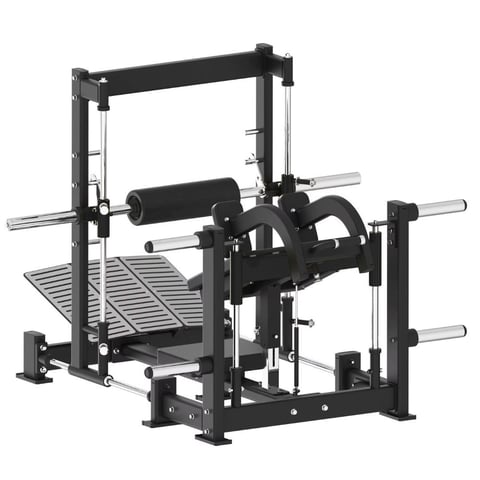 Black and gray 3D printer with frame structure, build platform, and extruder assembly shown from side angle