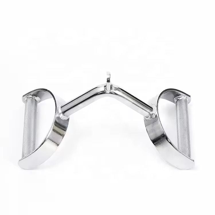 Chrome and white bicycle drop handlebars with curved extensions and metal accents on white background