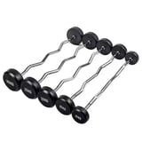 Set of curved rubber-coated dumbbells