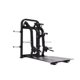 Black commercial leg press machine with foot platform