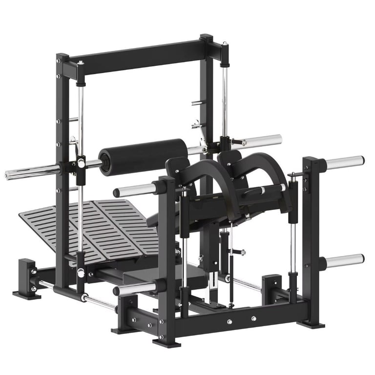 Black and silver 3D printer with open frame design, slatted print bed, and multiple extruder components