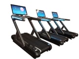 Three modern treadmills