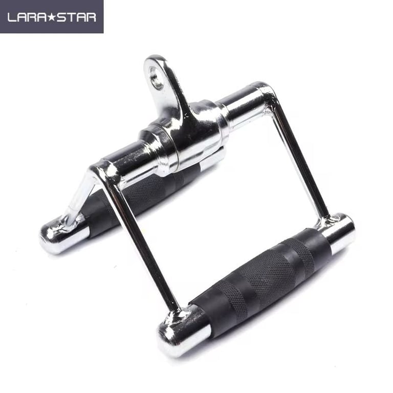 Lara Star lat pulldown cable attachment with chrome handles and black grip