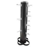 Black vertical exercise stand with multiple attachment points and rubber base pad